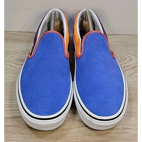 VANS Mix & Match Classic Slip-On Blue Suede Grape VANS Orange Check M 8/W 9.5 - Picture 2 of 14